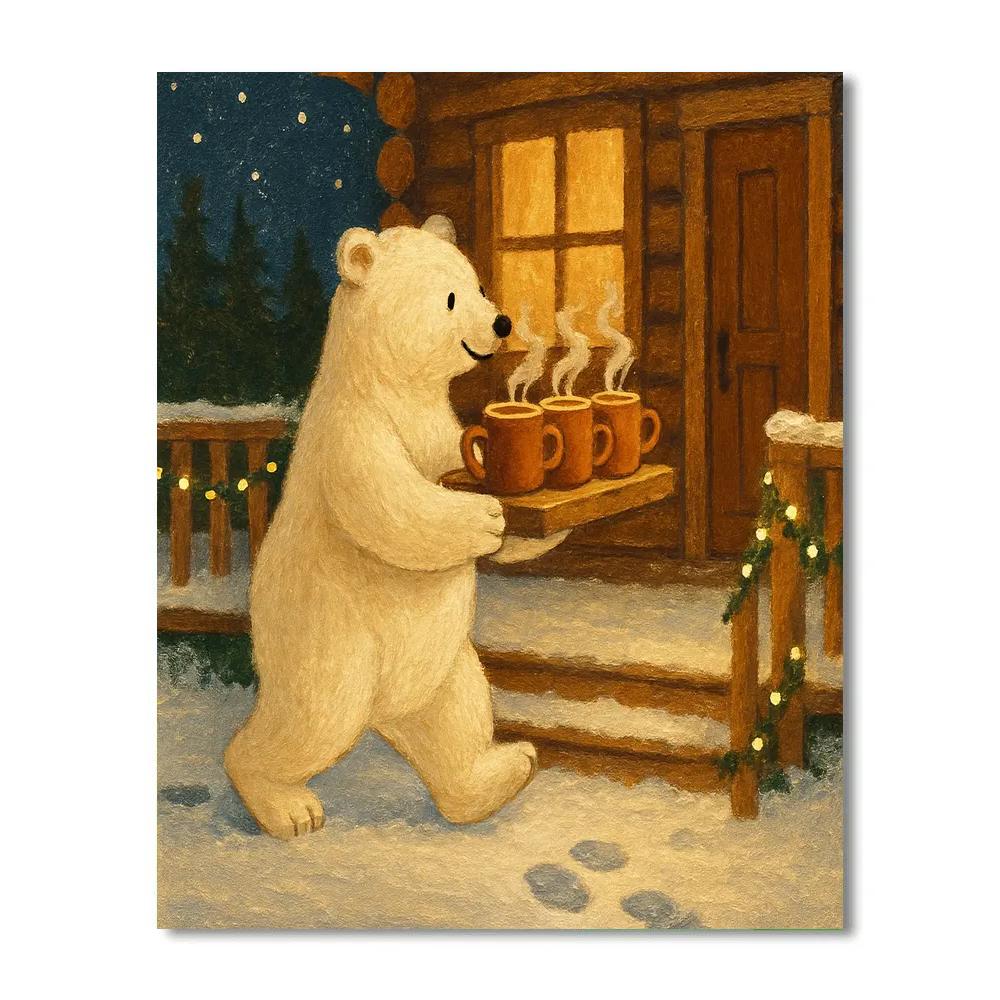 Polar Bear Cocoa Patrol Number painting