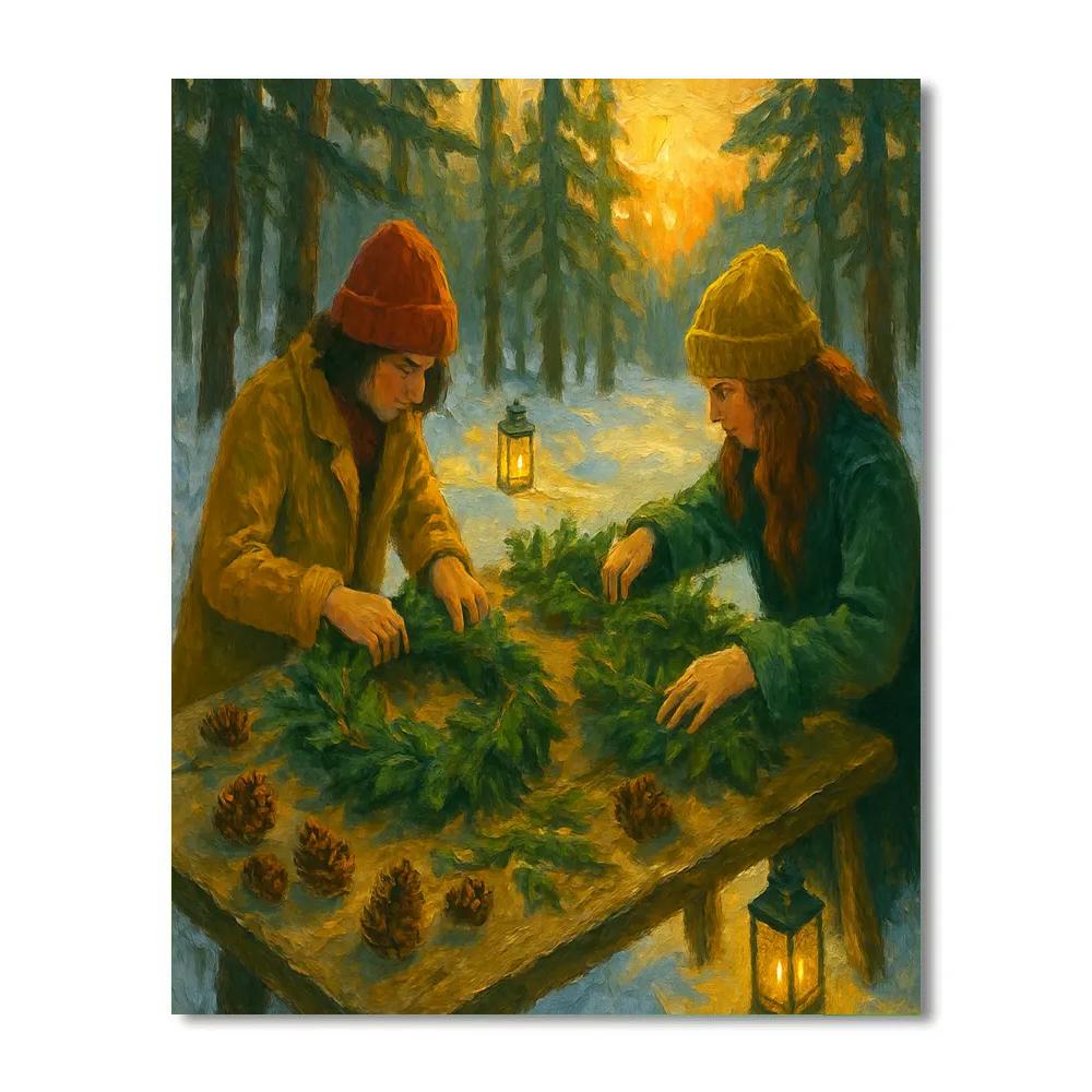 Wreath Makers Woodland Table paint by numbers