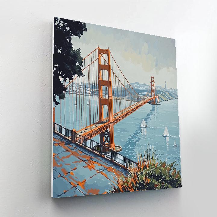 Foggy Morning At The Golden Gate Bridge San Francisco United States paint by numbers