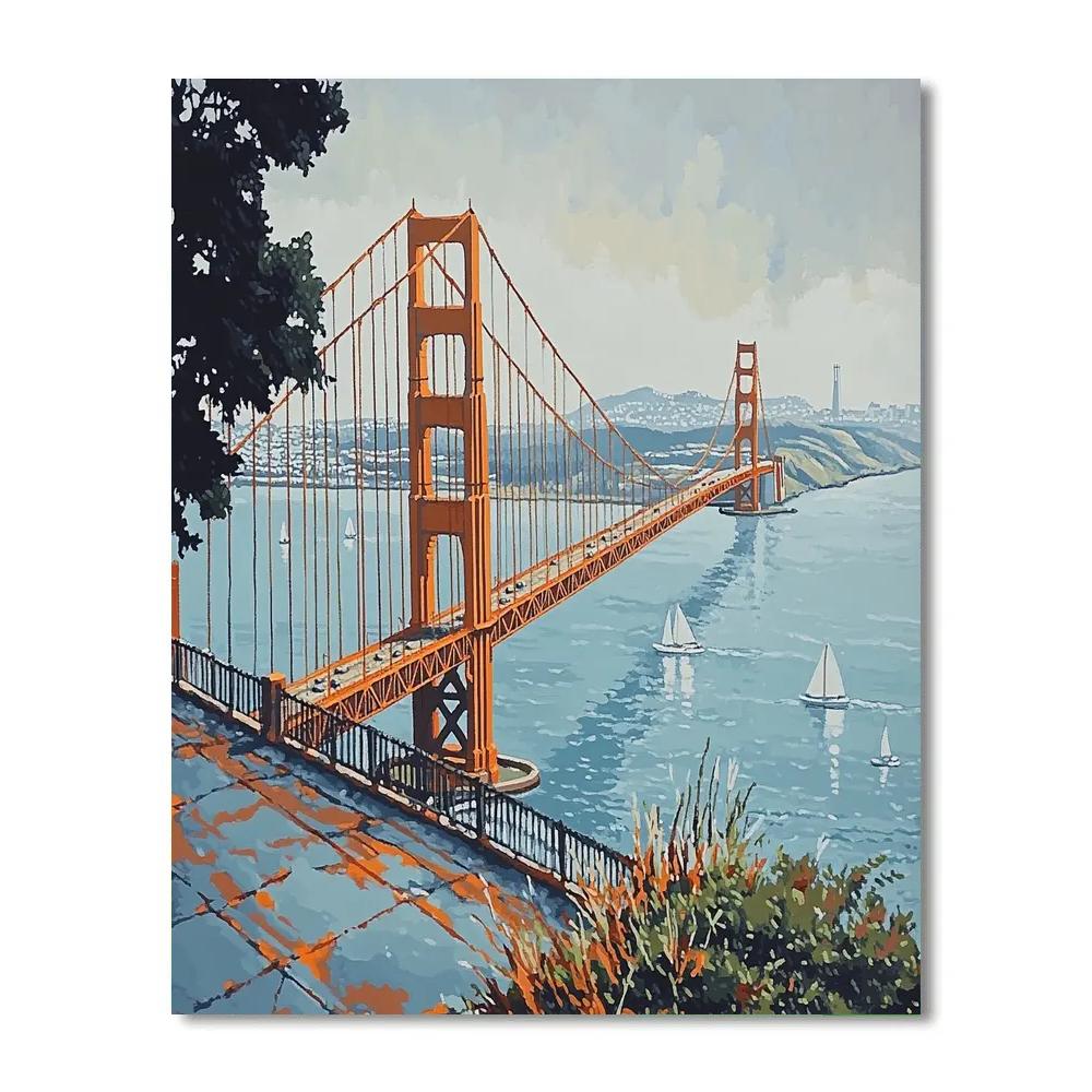 Foggy Morning At The Golden Gate Bridge San Francisco United States paint by numbers