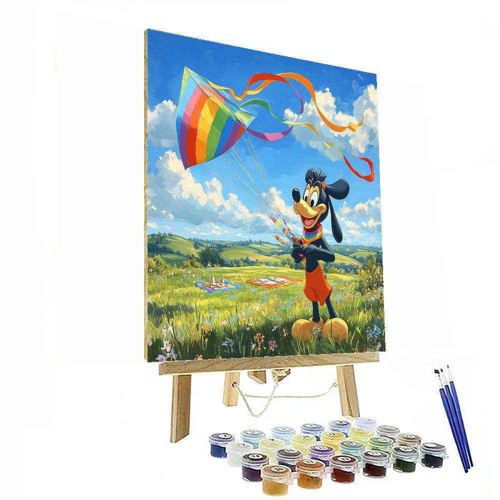 Goofy Sunny Kite Field Disney Inspired Painting by numbers kit
