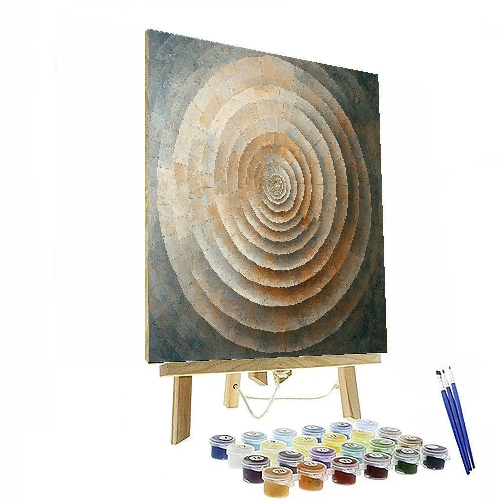 Michelangelo Inspired Fossil Spiral Nebula Bloom Number painting