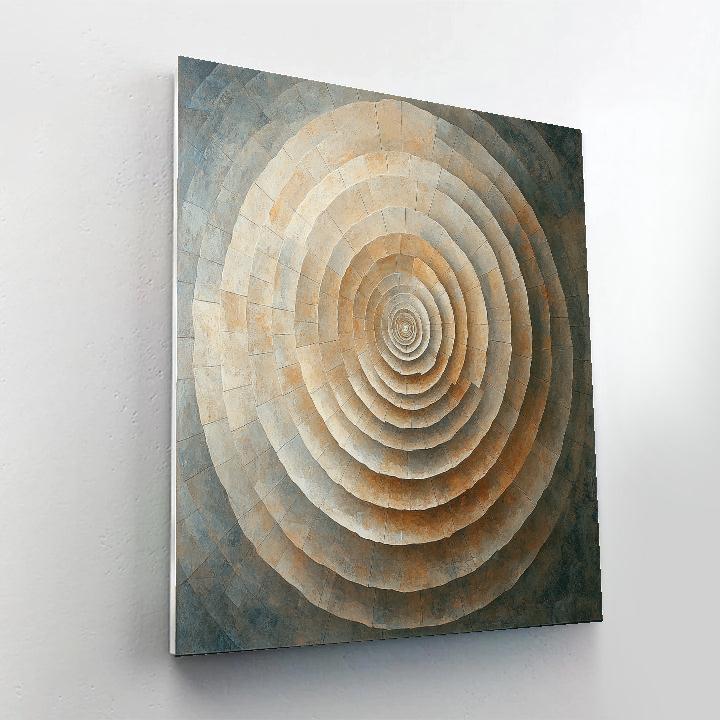Michelangelo Inspired Fossil Spiral Nebula Bloom Number painting
