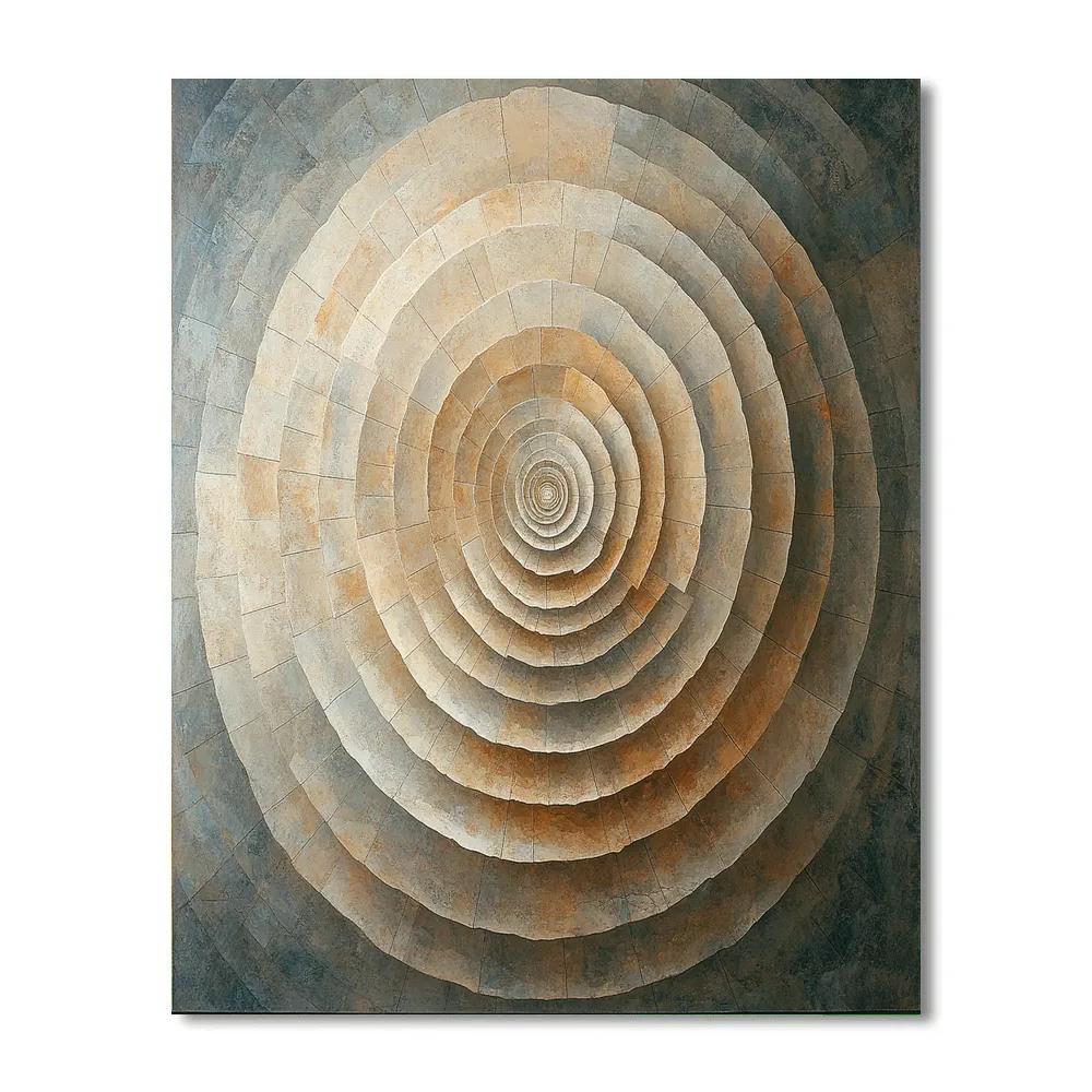 Michelangelo Inspired Fossil Spiral Nebula Bloom Number painting