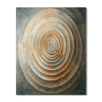 Michelangelo Inspired Fossil Spiral Nebula Bloom Number painting