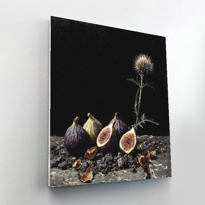 Caravaggio Inspired Nebula Glow On Figs And Thistle Bloom Numbered painting kits