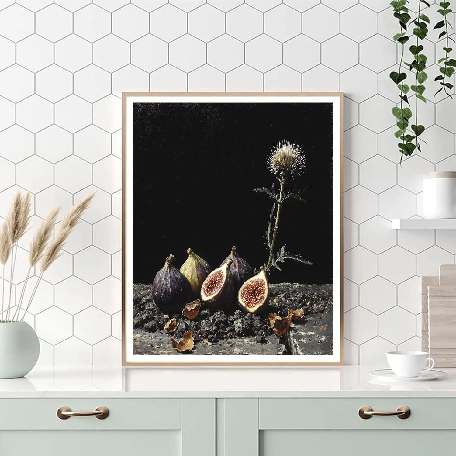 Caravaggio Inspired Nebula Glow On Figs And Thistle Bloom Numbered painting kits