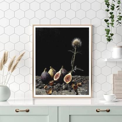 Caravaggio Inspired Nebula Glow On Figs And Thistle Bloom Numbered painting kits