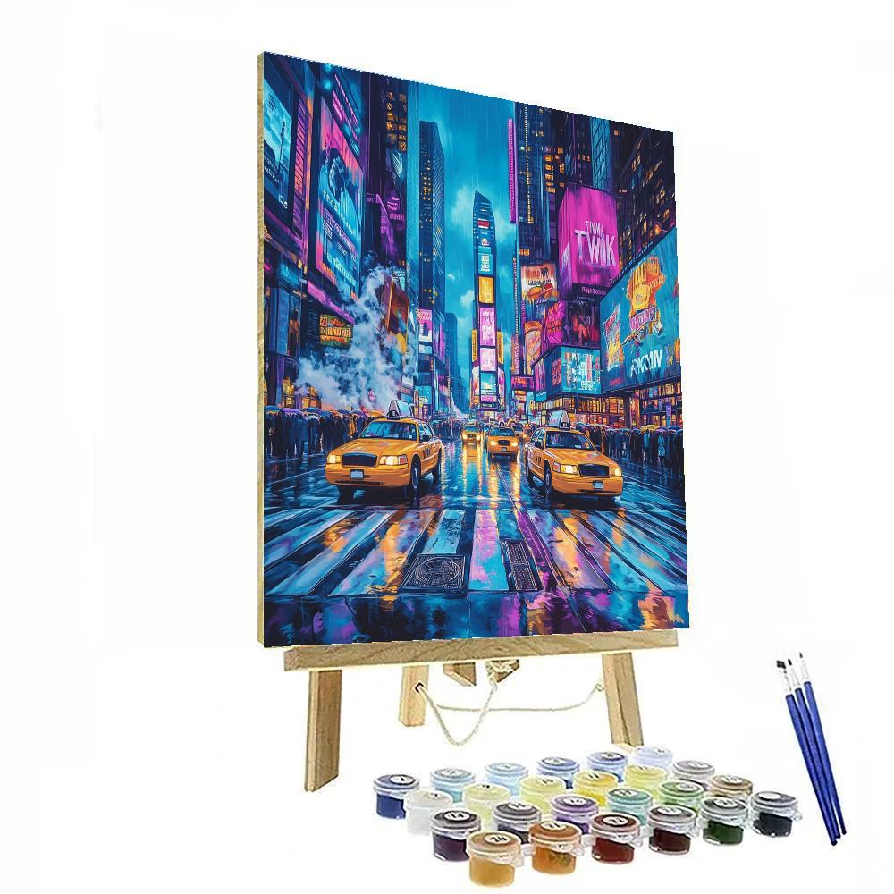 Neon Canyon At Times Square New York City United States paint by number