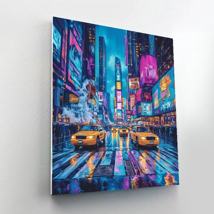 Neon Canyon At Times Square New York City United States paint by number