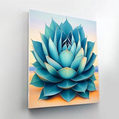 Georgia O’Keeffe Inspired Agave Rosette Dawn Spiral paint by numbers