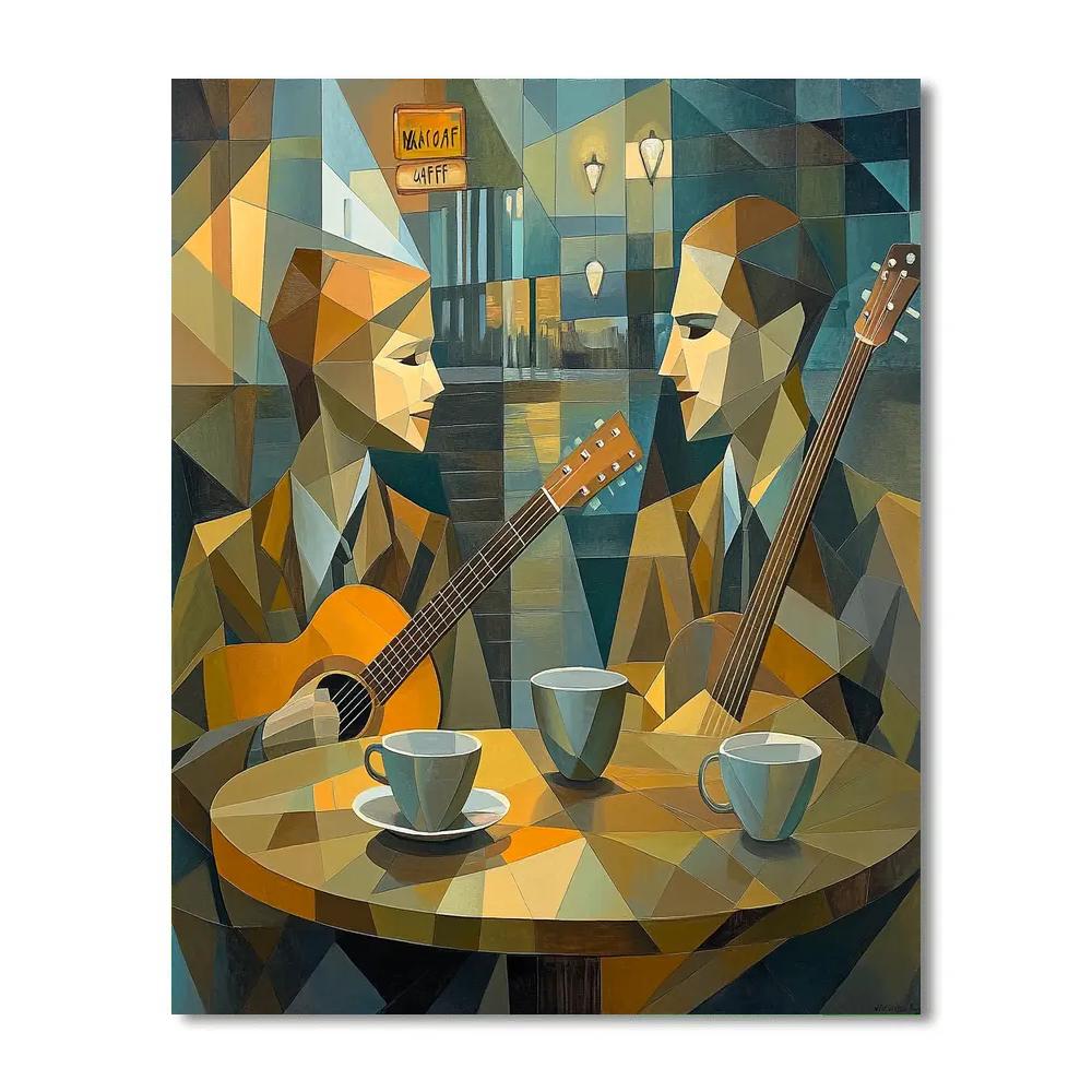 Pablo Picasso Inspired Abstract Cafe Musicians paint by numbers