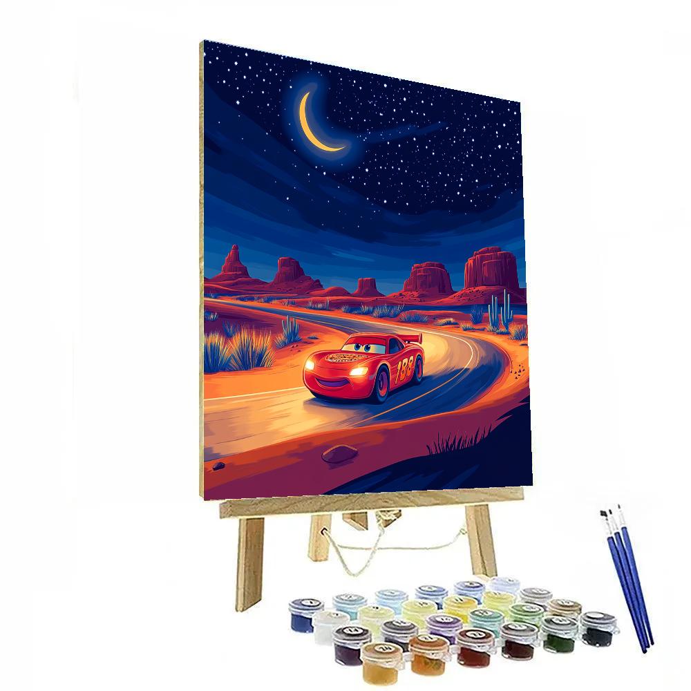 Lightning McQueen Desert Star Sprint Disney Inspired paint by color