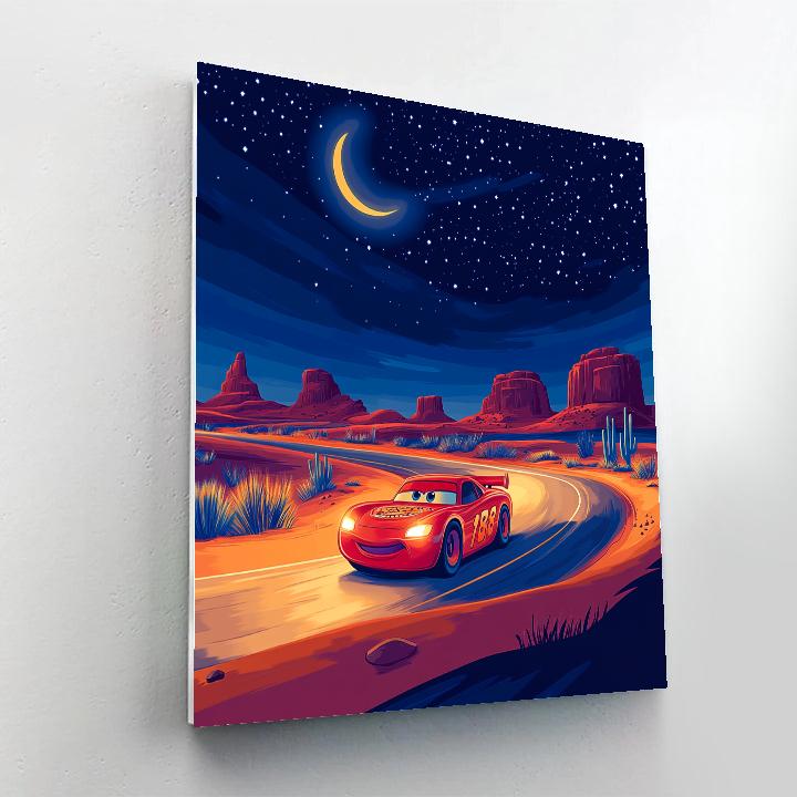 Lightning McQueen Desert Star Sprint Disney Inspired paint by color