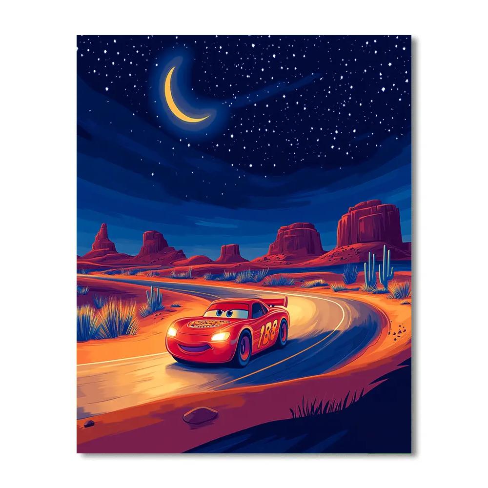 Lightning McQueen Desert Star Sprint Disney Inspired paint by color