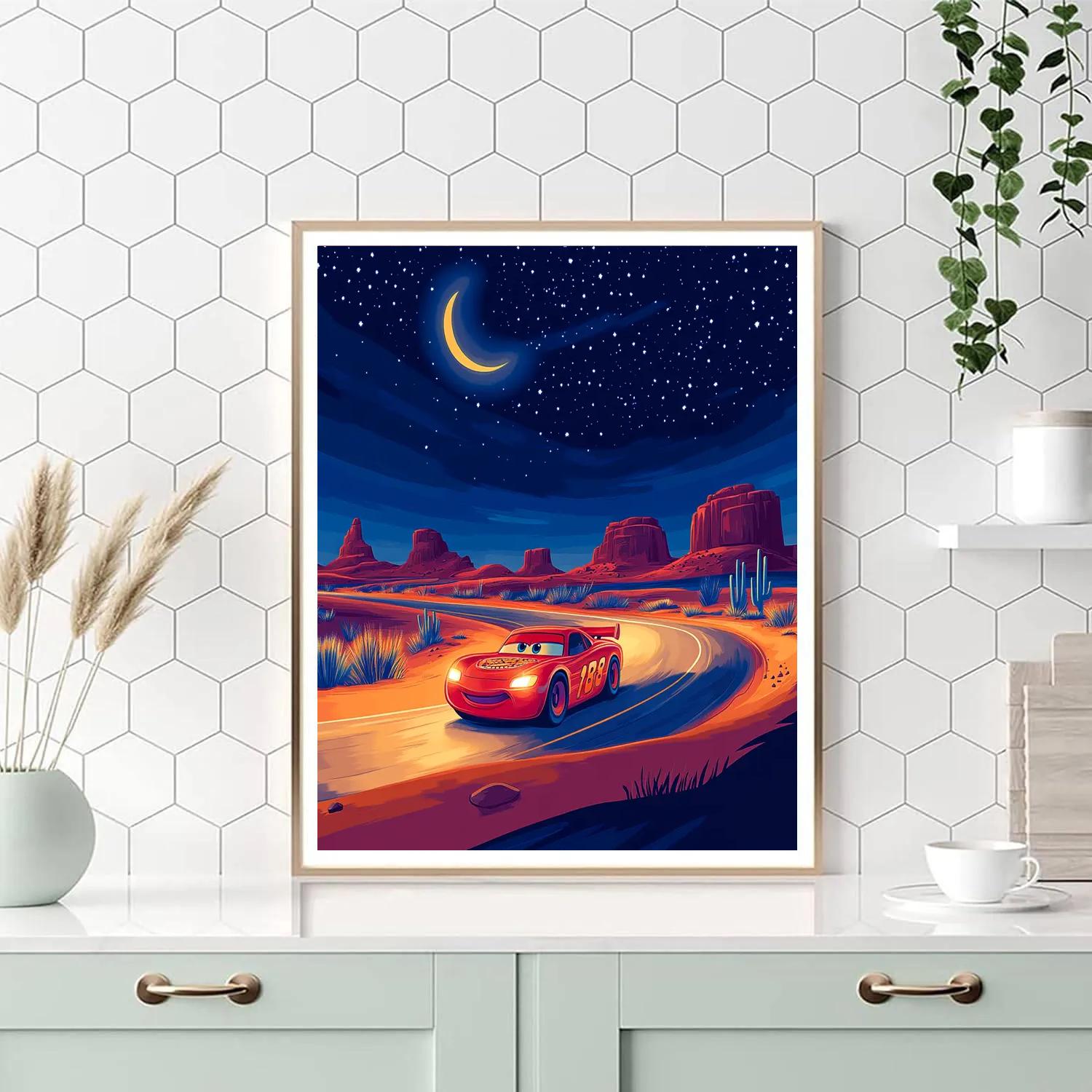 Lightning McQueen Desert Star Sprint Disney Inspired paint by color