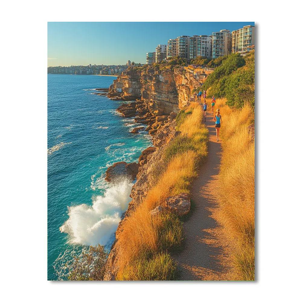 Clifftop View Of The Bondi To Coogee Walk Sydney Australia paint by color