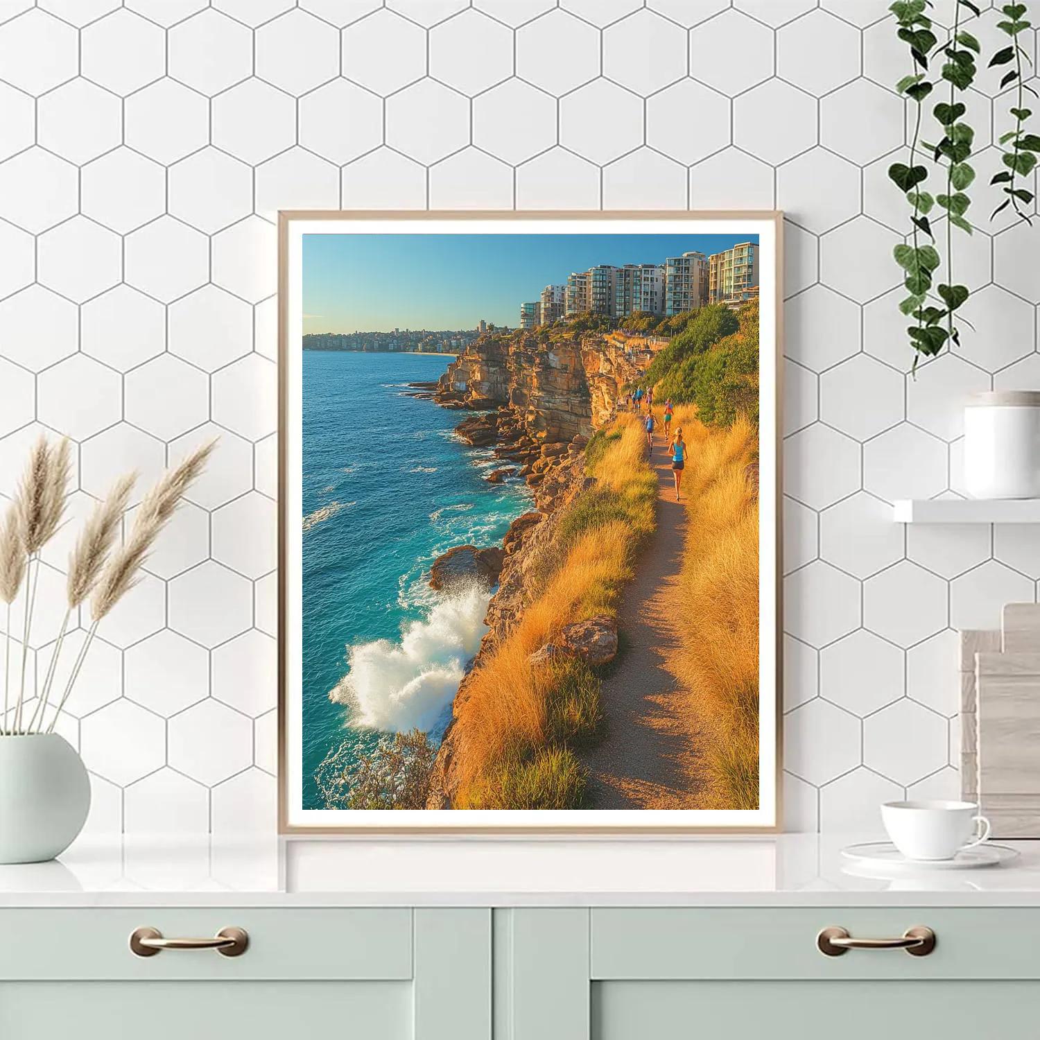 Clifftop View Of The Bondi To Coogee Walk Sydney Australia paint by color