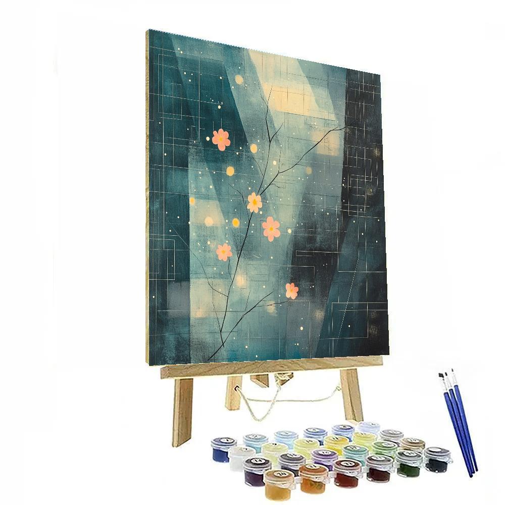 Paul Klee Inspired Quantum Sky Lattice Number painting