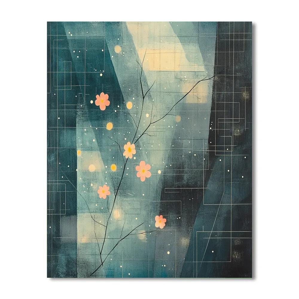 Paul Klee Inspired Quantum Sky Lattice Number painting