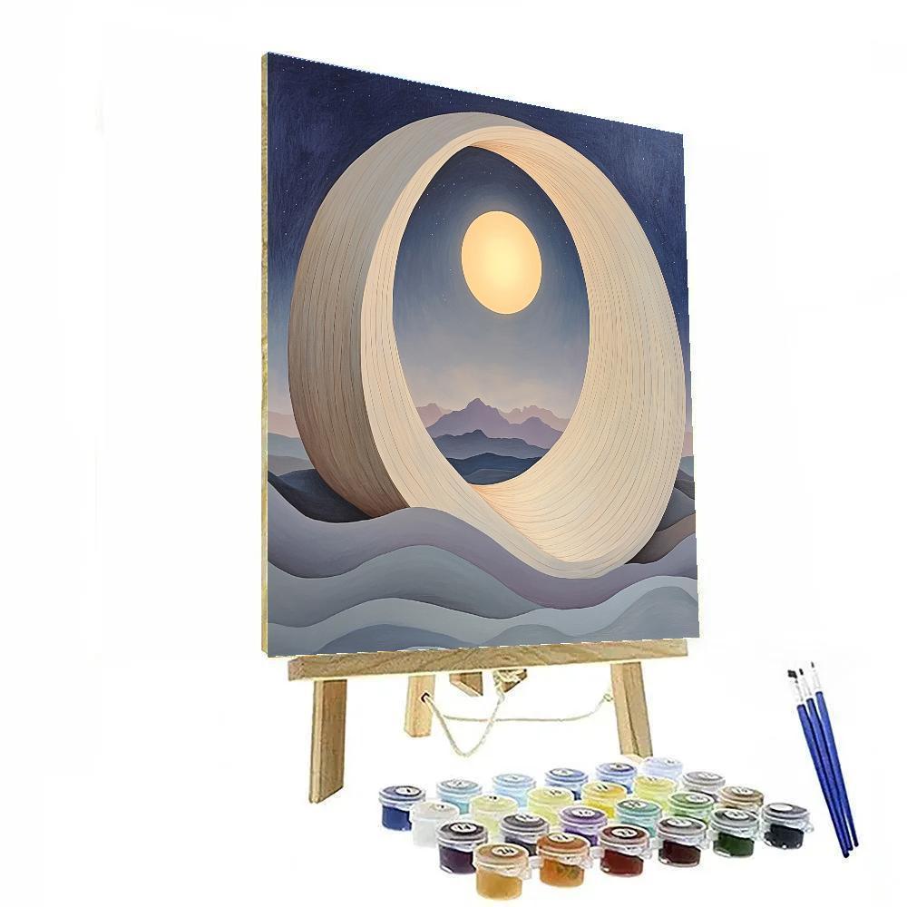 Georgia O’Keeffe Inspired Moonlit Bone Window Over Indigo Mesa painting number kit