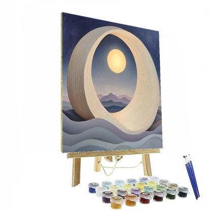Georgia O’Keeffe Inspired Moonlit Bone Window Over Indigo Mesa painting number kit