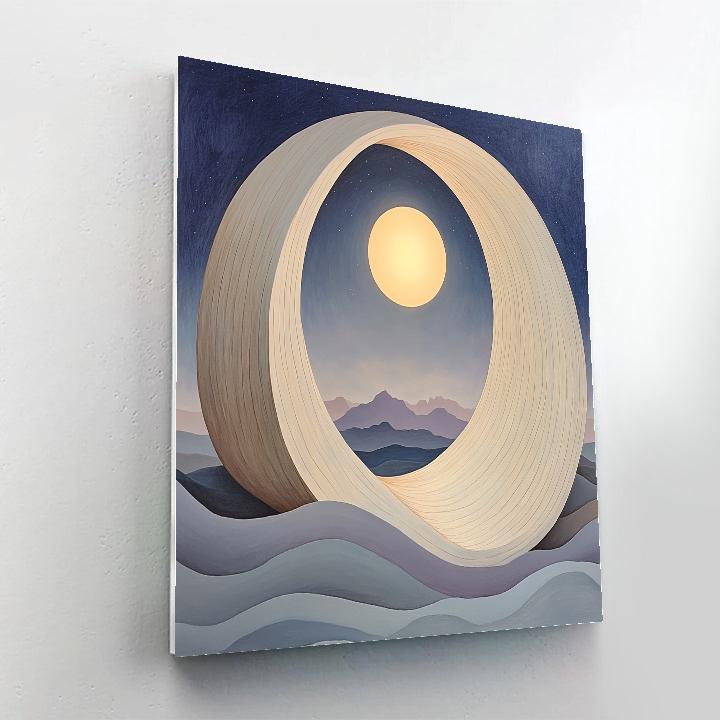 Georgia O’Keeffe Inspired Moonlit Bone Window Over Indigo Mesa painting number kit