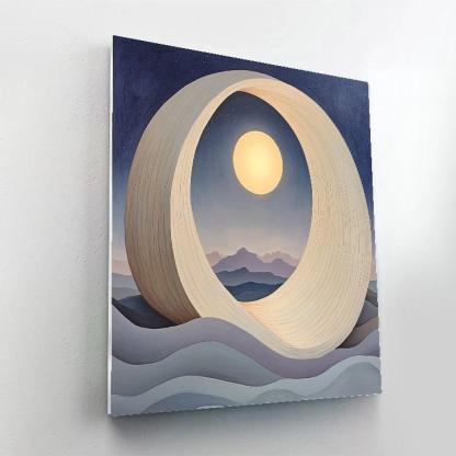 Georgia O’Keeffe Inspired Moonlit Bone Window Over Indigo Mesa painting number kit