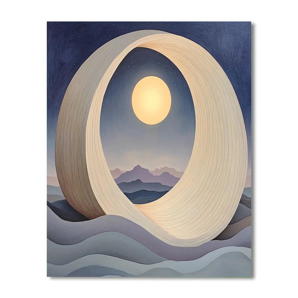 Georgia O’Keeffe Inspired Moonlit Bone Window Over Indigo Mesa painting number kit
