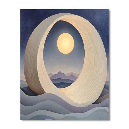 Georgia O’Keeffe Inspired Moonlit Bone Window Over Indigo Mesa painting number kit
