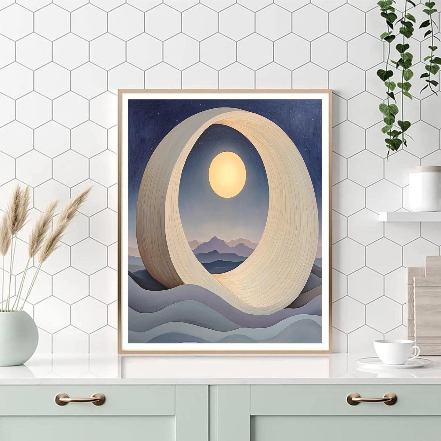 Georgia O’Keeffe Inspired Moonlit Bone Window Over Indigo Mesa painting number kit