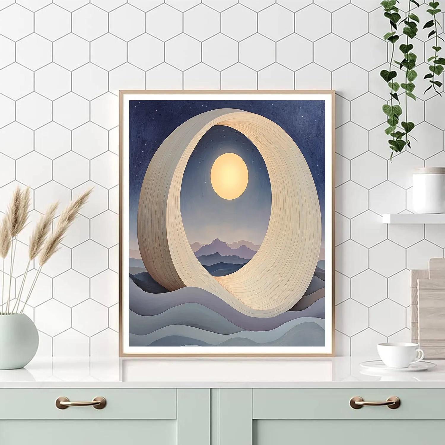 Georgia O’Keeffe Inspired Moonlit Bone Window Over Indigo Mesa painting number kit