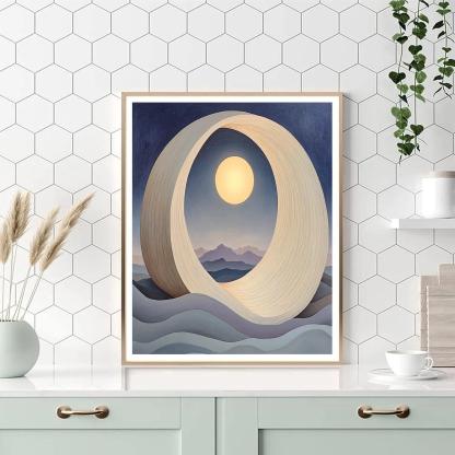 Georgia O’Keeffe Inspired Moonlit Bone Window Over Indigo Mesa painting number kit