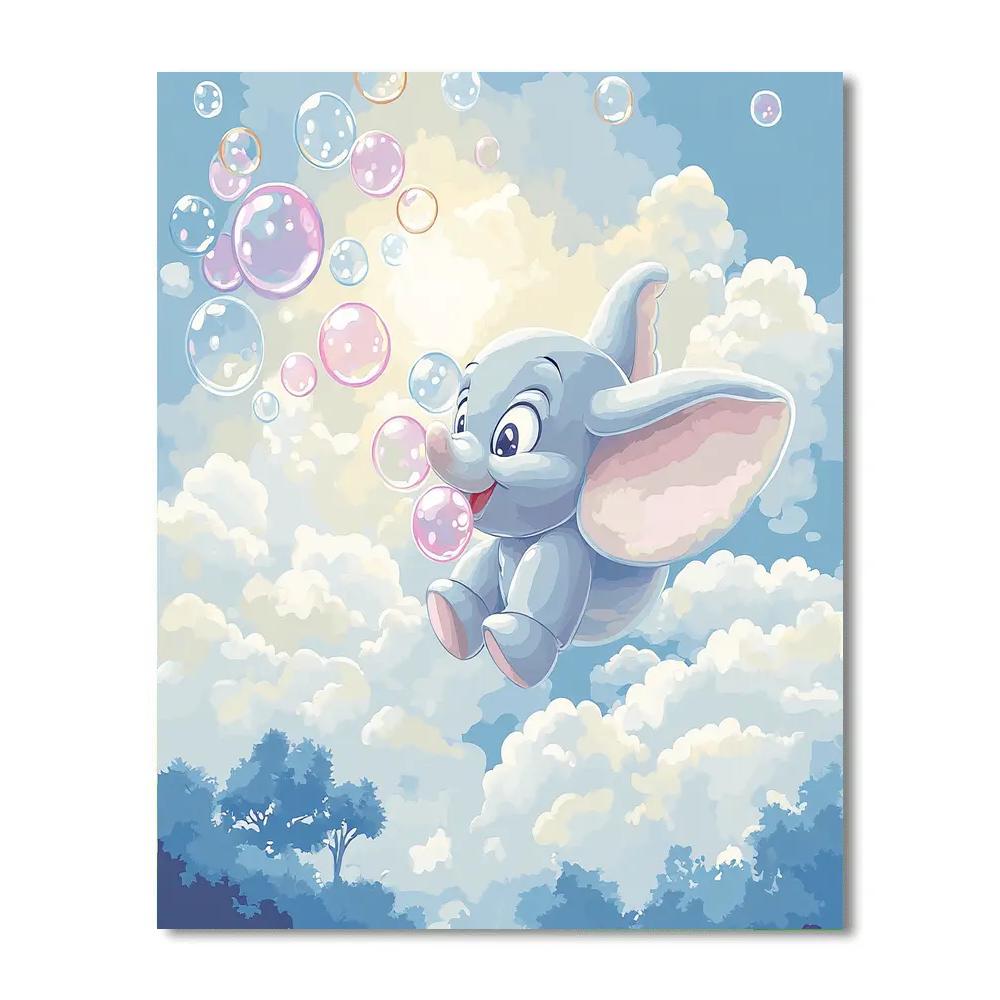 Dumbo Bubble Cloud Parade Disney Inspired Paint by numbers art