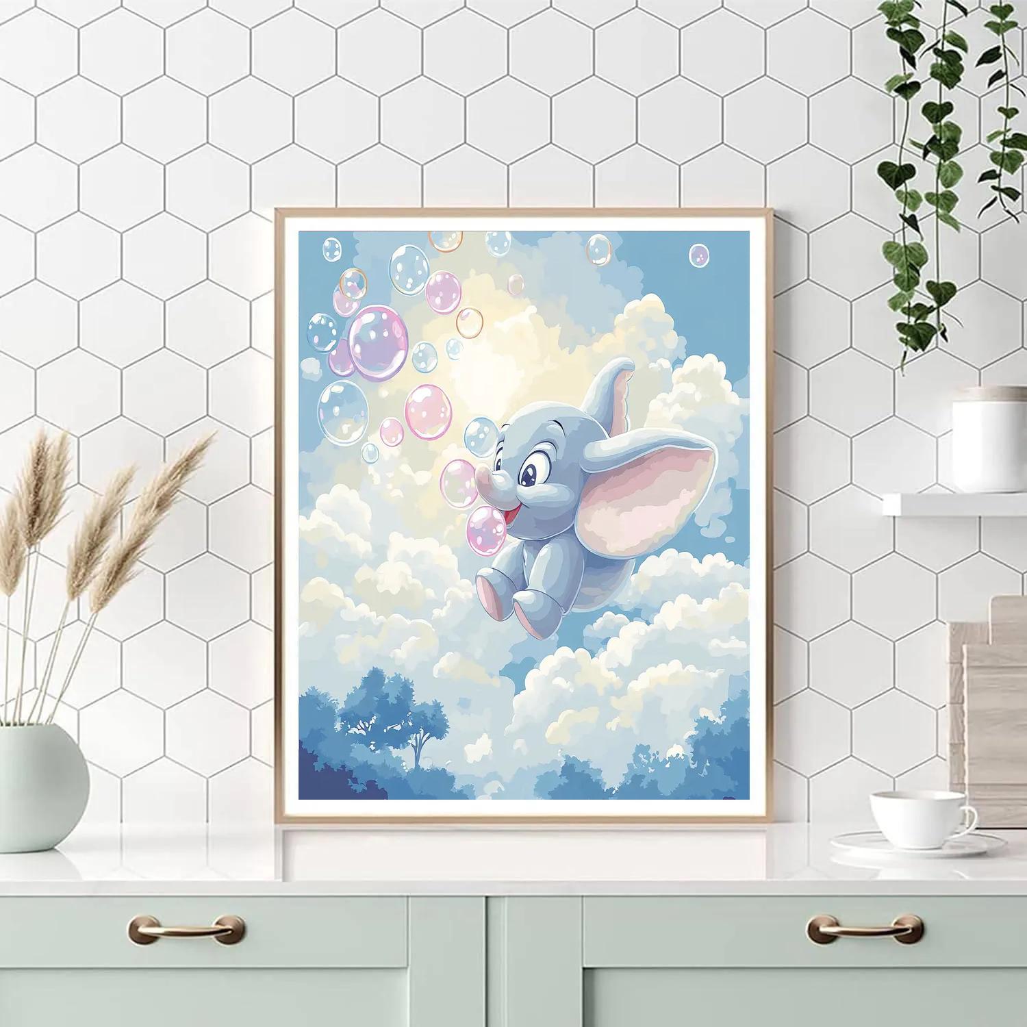 Dumbo Bubble Cloud Parade Disney Inspired Paint by numbers art