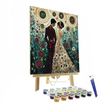 Gustav Klimt Inspired Golden Garden Celebration painting number kit