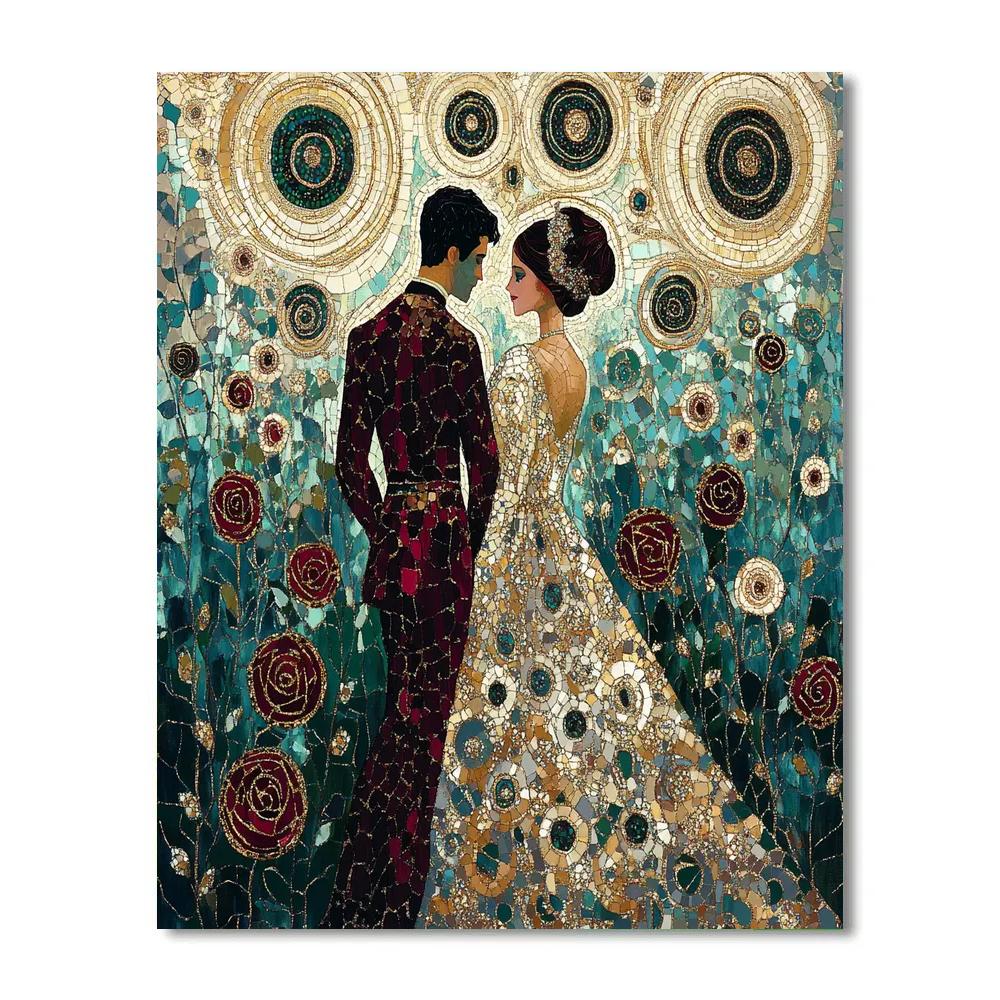 Gustav Klimt Inspired Golden Garden Celebration painting number kit