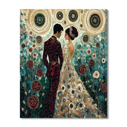 Gustav Klimt Inspired Golden Garden Celebration painting number kit