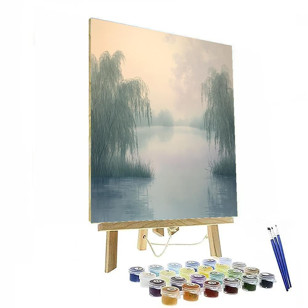 Claude Monet Inspired Opal Fog Over A Willow Marsh DIY paint by numbers