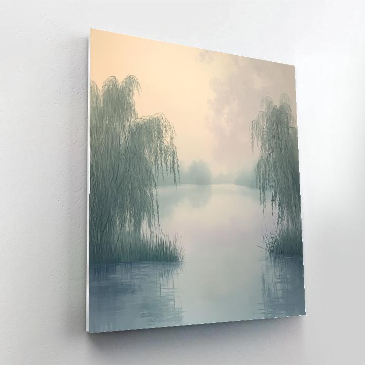 Claude Monet Inspired Opal Fog Over A Willow Marsh DIY paint by numbers