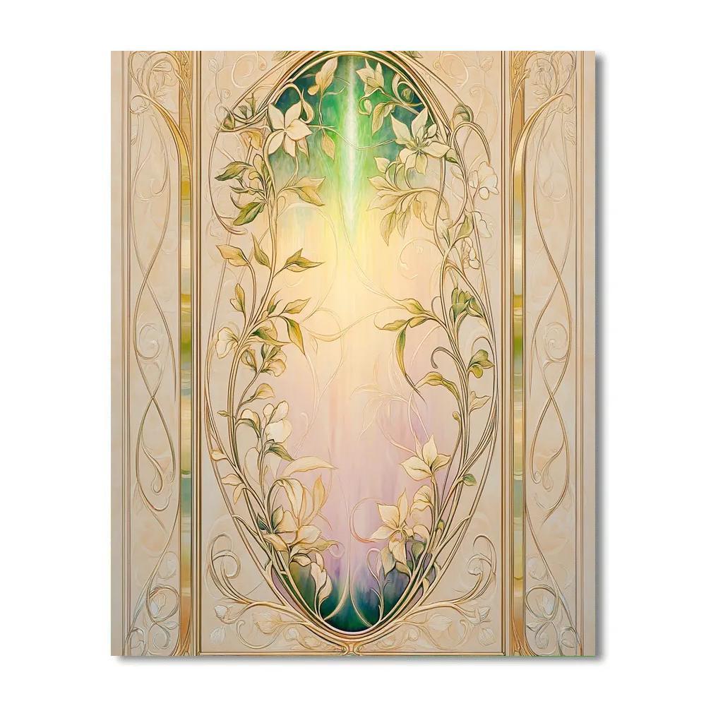 Alphonse Mucha Inspired Aurora Chloris Lattice paint by number