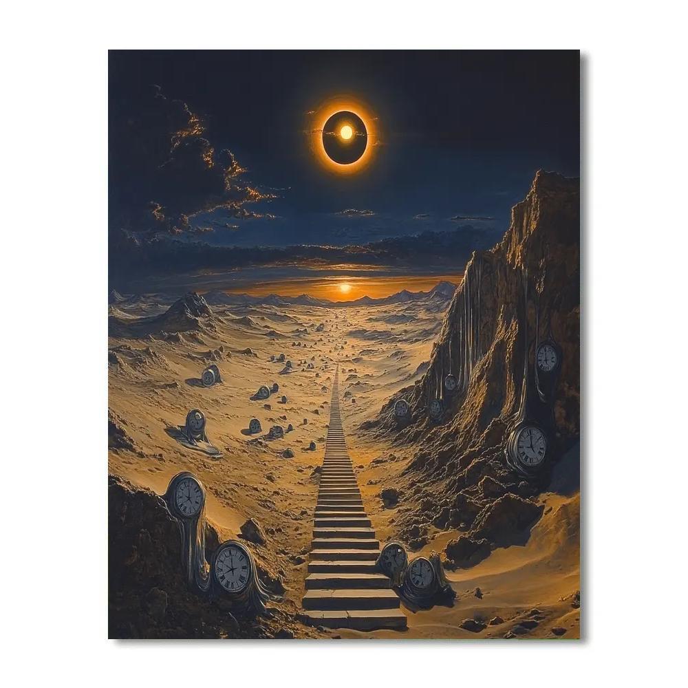 Salvador Dali Inspired Desert Clockwork Eclipse Painting by numbers kit