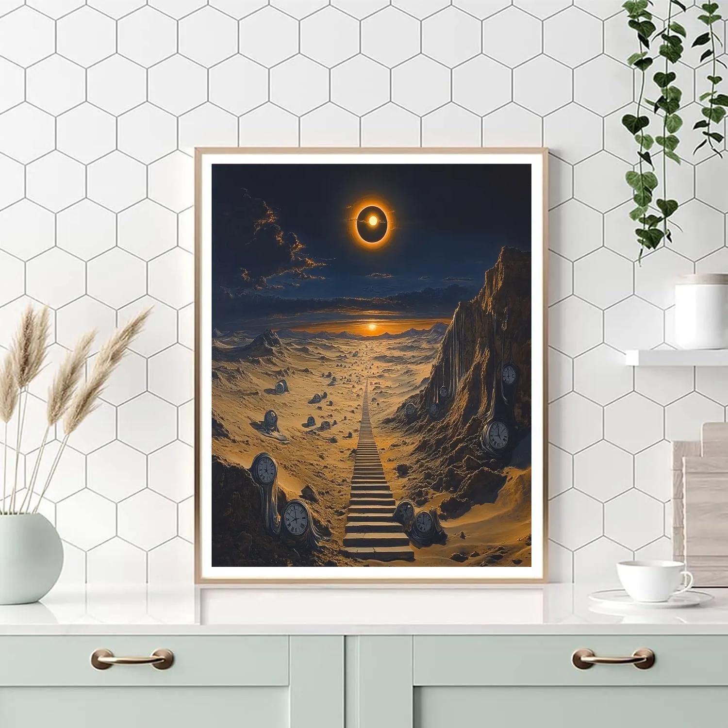Salvador Dali Inspired Desert Clockwork Eclipse Painting by numbers kit