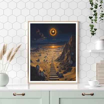 Salvador Dali Inspired Desert Clockwork Eclipse Painting by numbers kit