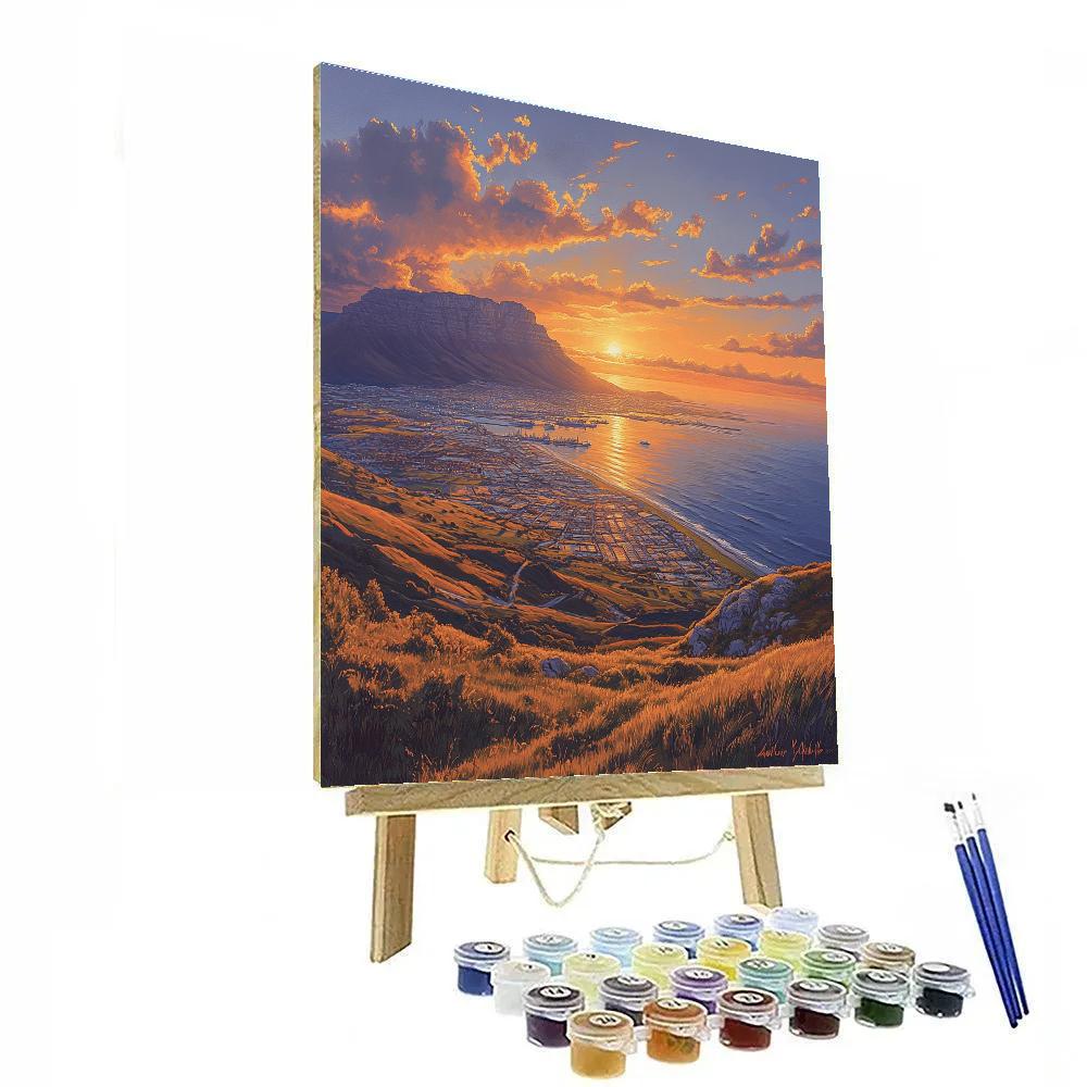 Sunset Over Table Mountain From Signal Hill Cape Town South Africa Painting by numbers kit