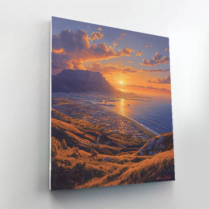 Sunset Over Table Mountain From Signal Hill Cape Town South Africa Painting by numbers kit