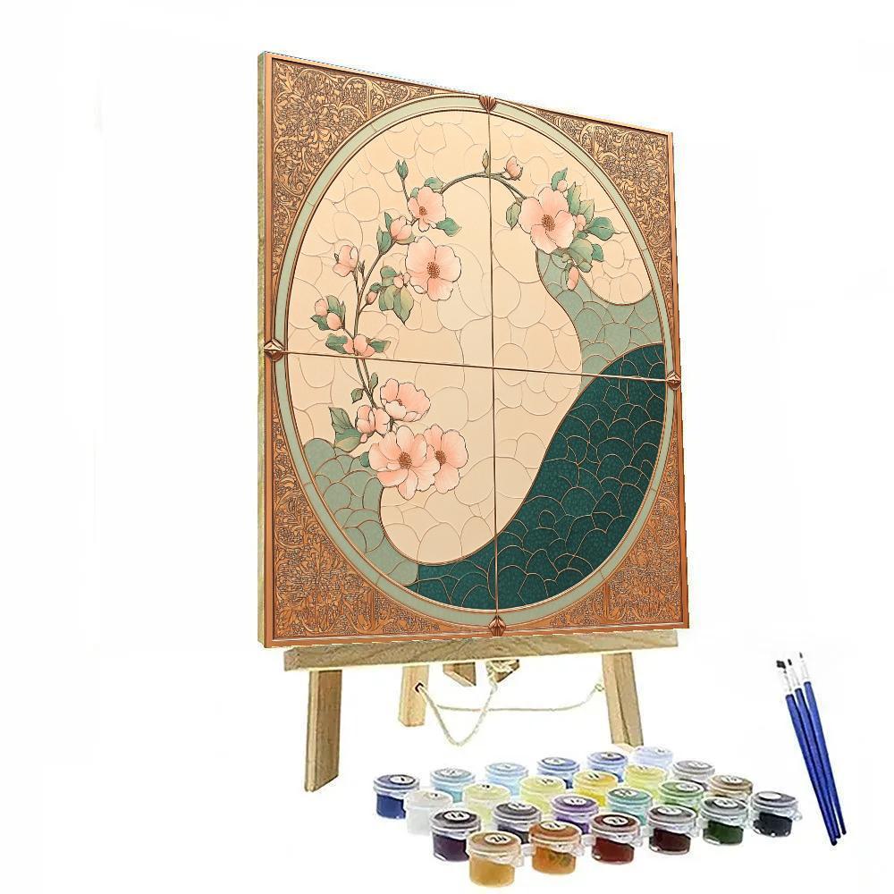 Alphonse Mucha Inspired Equinox Harmonic Rosette DIY paint by numbers