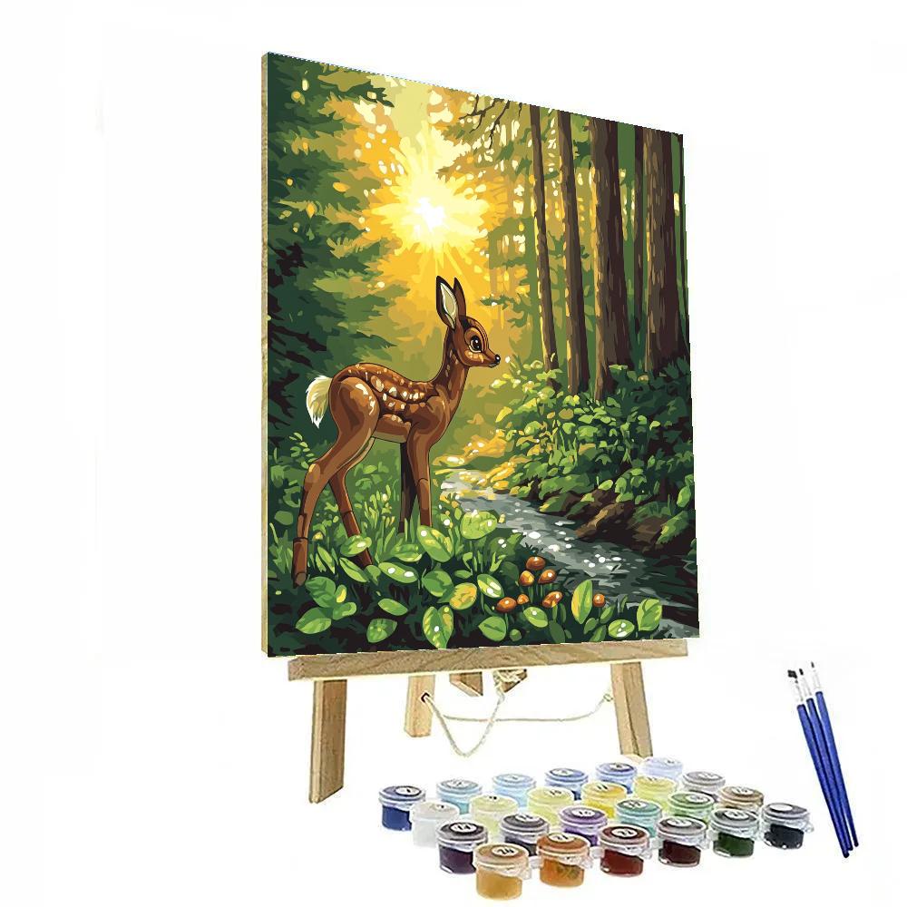 Bambi Forest Dewdrop Morning Disney Inspired painting number kit