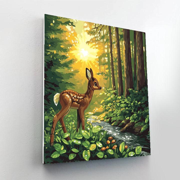 Bambi Forest Dewdrop Morning Disney Inspired painting number kit