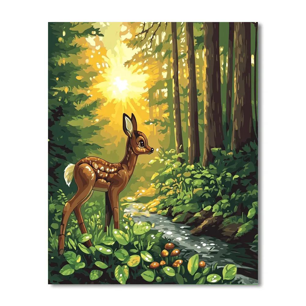 Bambi Forest Dewdrop Morning Disney Inspired painting number kit